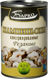 Грибы Шампиньоны Резаные Ж/Б 24х425гр. (БАРКО)