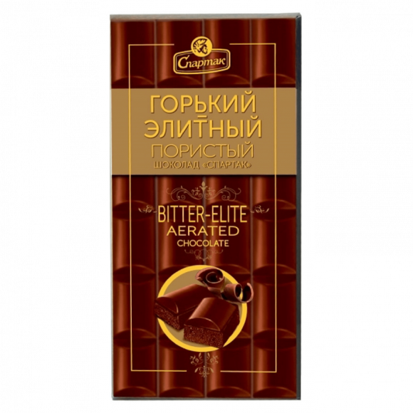 Спартак шоколад 75грх13 Пористый Горький 59% (П-224 Р-16) 8919 Новинка!
