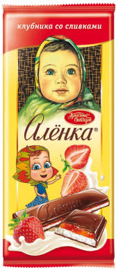 Аленка Шоколад 87г. 1х10 Клубника со Сливками (П-420 Р-35)
