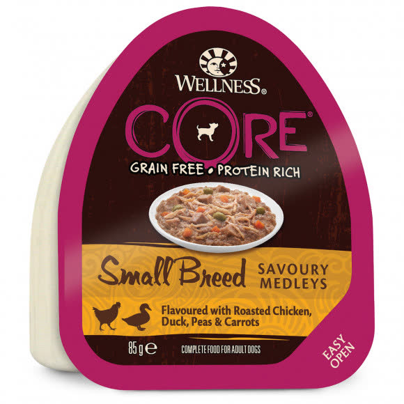 CORE SMALL BREED консервы из курицы с уткой, горошком и морковью для собак мелких пород 85 г