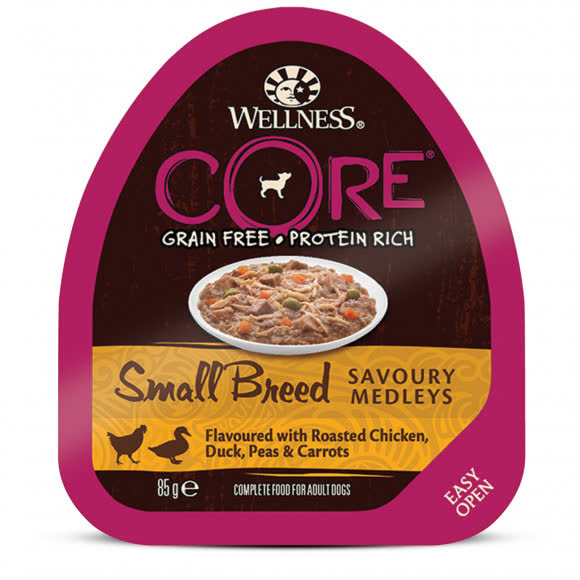 CORE SMALL BREED консервы из курицы с уткой, горошком и морковью для собак мелких пород 85 г