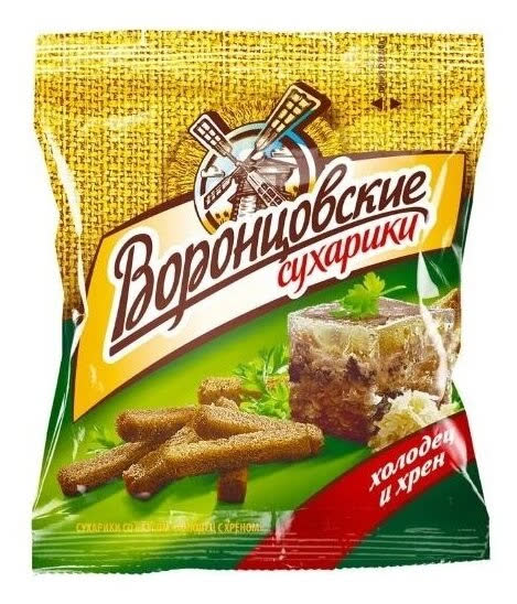 Сухарики "Воронцовские" 40г. 1х28 Холодец с Хреном (П-144 Р-18)