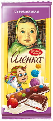 Аленка Шоколад 87г. 1х10 Молочная начинка с Веселинками (П-420 Р-35)