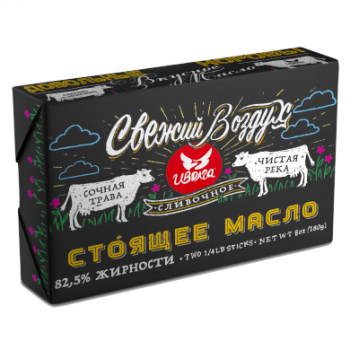 Масло сливочное Иволга ГОСТ 82,5% 180гр (упаковка 12 шт)