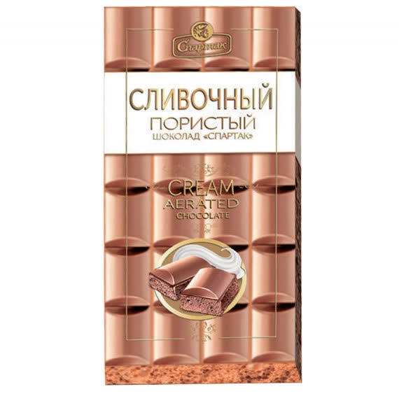 Спартак шоколад 75грх13 Пористый Сливочный (П-224 Р-16) 9157 Новинка!