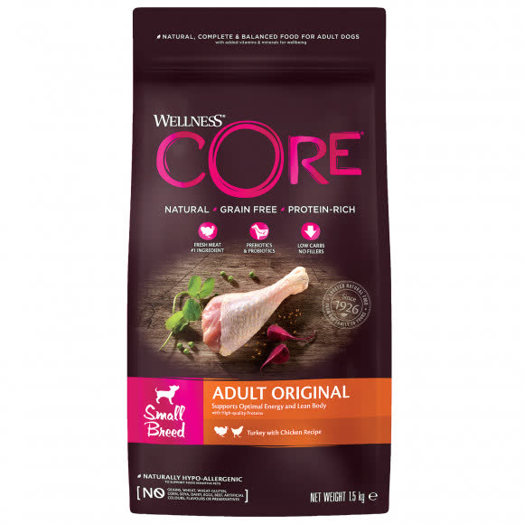 CORE Корм из индейки с курицей для взрослых собак мелких пород 1,5 кг