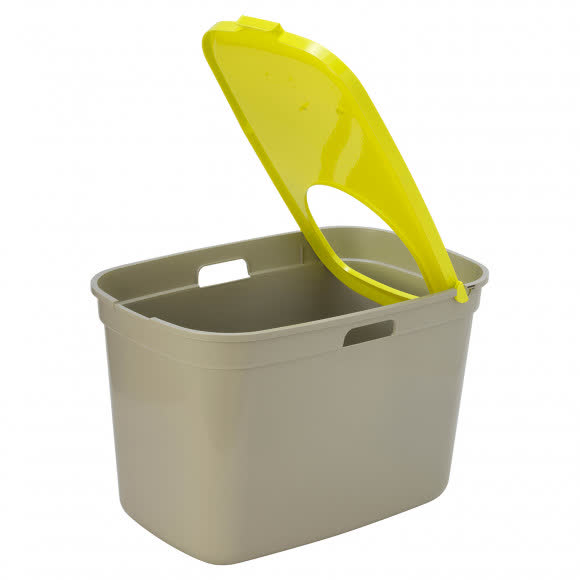 Moderna био-туалет Top Cat 59x39x38h см, вертикальный вход, серо-лимонный Moderna био-туалет Top Cat 59x39x38h см, вертикальный вход, серо-лимонный