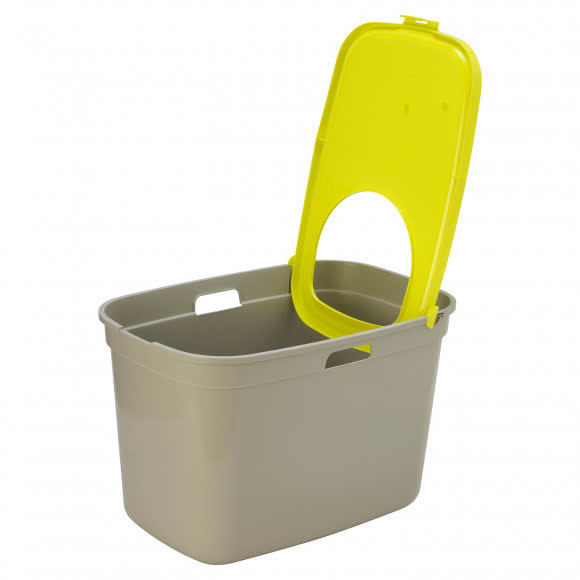 Moderna био-туалет Top Cat 59x39x38h см, вертикальный вход, серо-лимонный Moderna био-туалет Top Cat 59x39x38h см, вертикальный вход, серо-лимонный