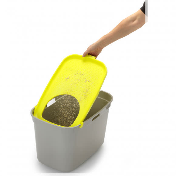 Moderna био-туалет Top Cat 59x39x38h см, вертикальный вход, серо-лимонный Moderna био-туалет Top Cat 59x39x38h см, вертикальный вход, серо-лимонный