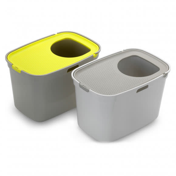 Moderna био-туалет Top Cat 59x39x38h см, вертикальный вход, серо-лимонный Moderna био-туалет Top Cat 59x39x38h см, вертикальный вход, серо-лимонный