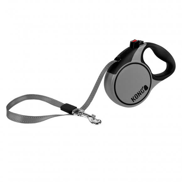 Рулетка KONG Terrain для собак (весом до 12 кг), размер XS, лента 3 метра, серая Рулетка KONG Terrain для собак (весом до 12 кг), размер XS, лента 3 метра, серая