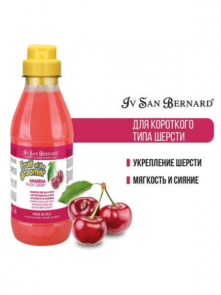 ISB Fruit of the Groomer Black Cherry Шампунь для короткой шерсти с протеинами шелка 500 мл