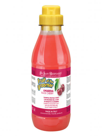 ISB Fruit of the Groomer Black Cherry Шампунь для короткой шерсти с протеинами шелка 500 мл ISB Fruit of the Groomer Black Cherry Шампунь для короткой шерсти с протеинами шелка 500 мл