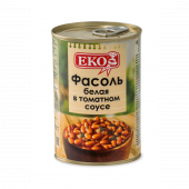 Фасоль белая в томатном соку 12х420мл (ЭКО) Фасоль белая в томатном соку 12х420мл (ЭКО)