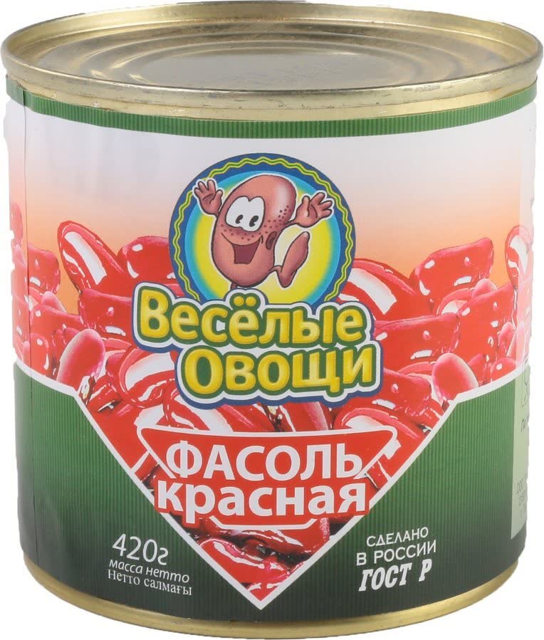 Фасоль красная в собственном соку Веселые Овощи 420 гр (упаковка 24 шт ...