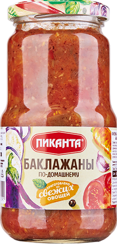 Баклажаны по-домашнему Пиканта 520 гр (упаковка 6 шт)