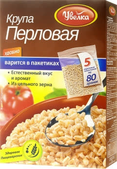 Крупа перловая Увелка упаковка 6 шт (5 пакетиков 80гр)