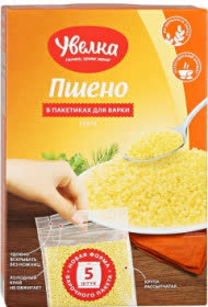 Крупа пшено Увелка упаковка 6 шт (5 пакетиков 80 гр)