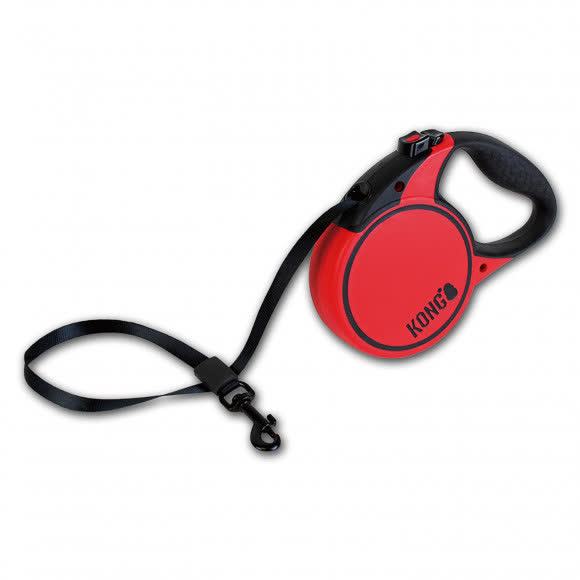 Рулетка KONG Terrain для собак (весом до 50 кг), размер L, лента 5 метров, красная Рулетка KONG Terrain для собак (весом до 50 кг), размер L, лента 5 метров, красная
