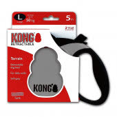 Рулетка KONG Terrain для собак (весом до 50 кг), размер L, лента 5 метров, серая